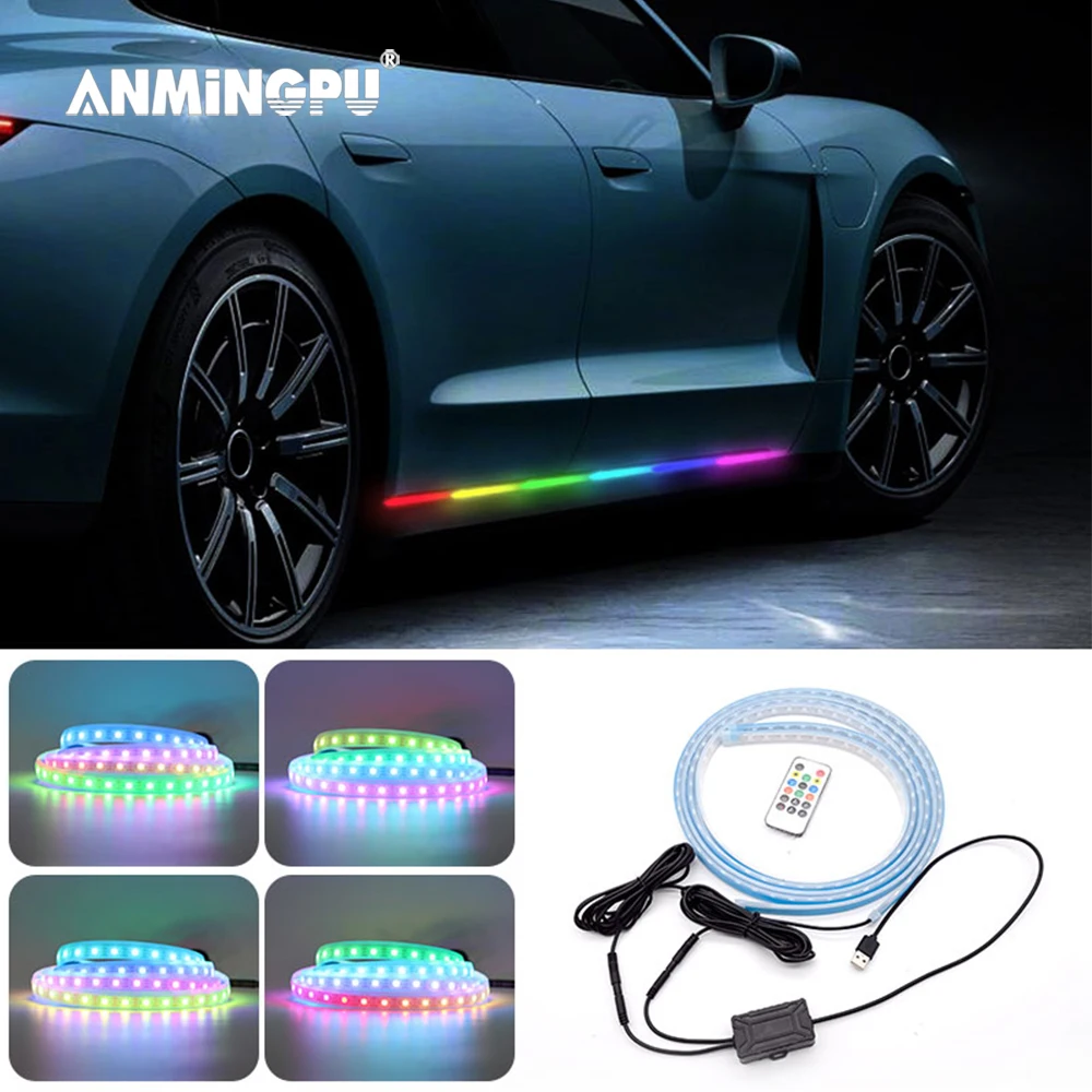 

ANMINGPU светодиодный автомобильный боковой свет RGB декоративсветильник световая панель универсальные дневные ходовые огни Jeep SUV предупреждаю...