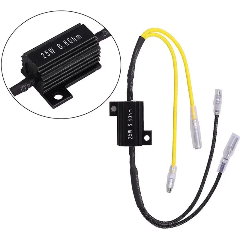 

1Pair Moto Load Decoding Resistor for LED Turn Signal Light Repair 25W 6.8Ohm