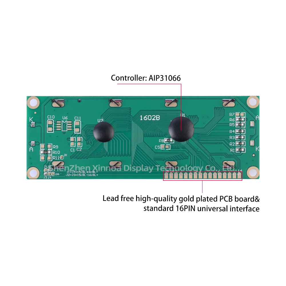 Большой размер модуль 16PIN 5 в 3 В контроллер AIP31066 122*44*13 мм серый фильм синие буквы