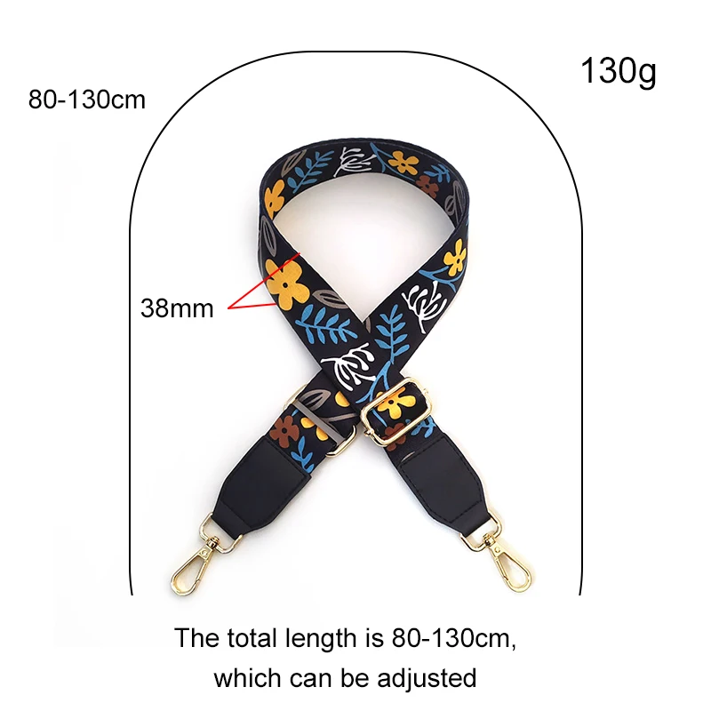 New Flower Printing Bag Strap Women Handbag Belt Wide Shoulder Crossbody Bag Straps Replacement Strap Adjustable Belt For Bag