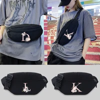 women chest messenger bags travel waist bag pink flower letter series pattern shoulder crossbody bag outdoor sports waist bag