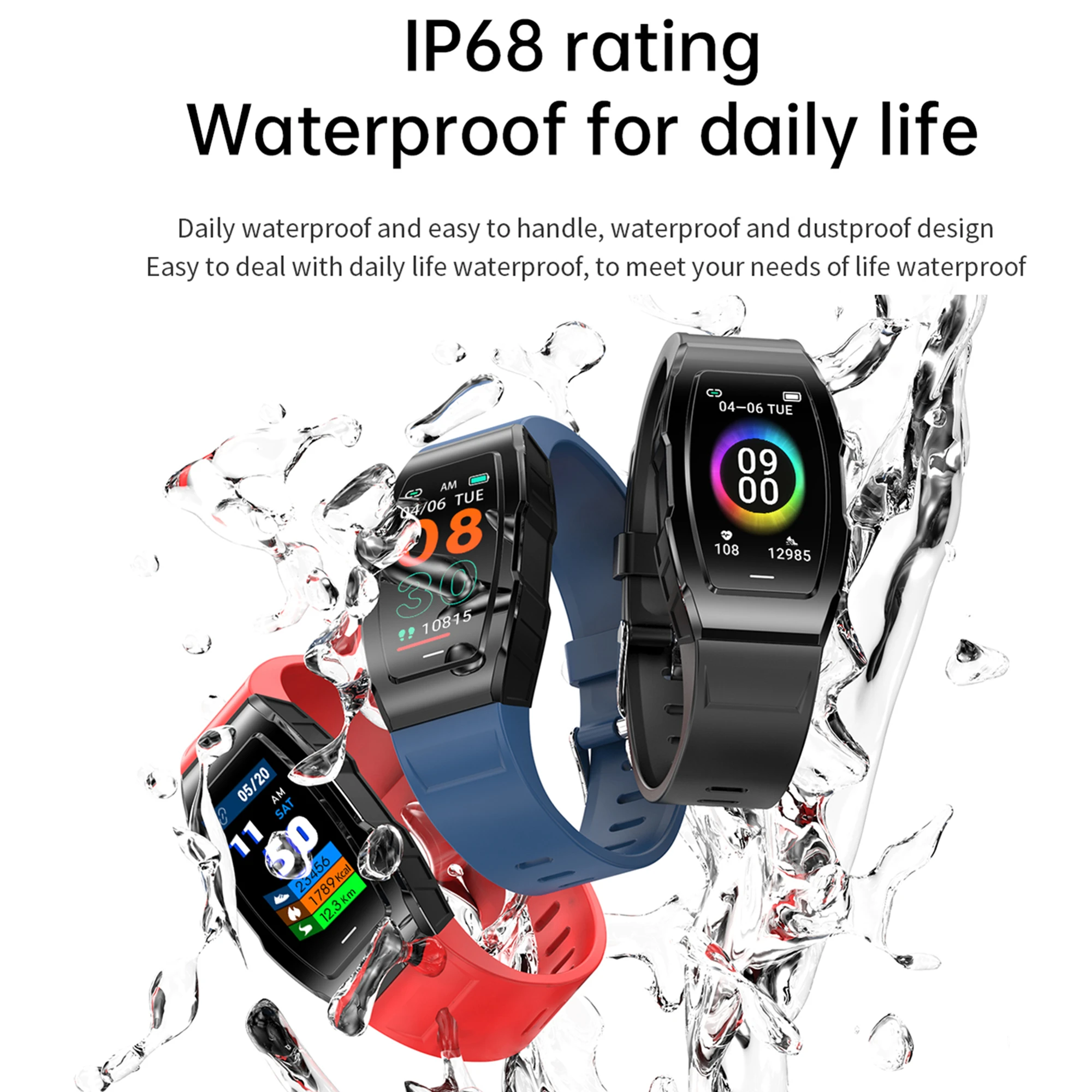 F18 Smart Watch For Men Women Bracelet IP68 Waterproof Heart Rate Blood Oxygen Temperature Monitoring for Android IOS Watches