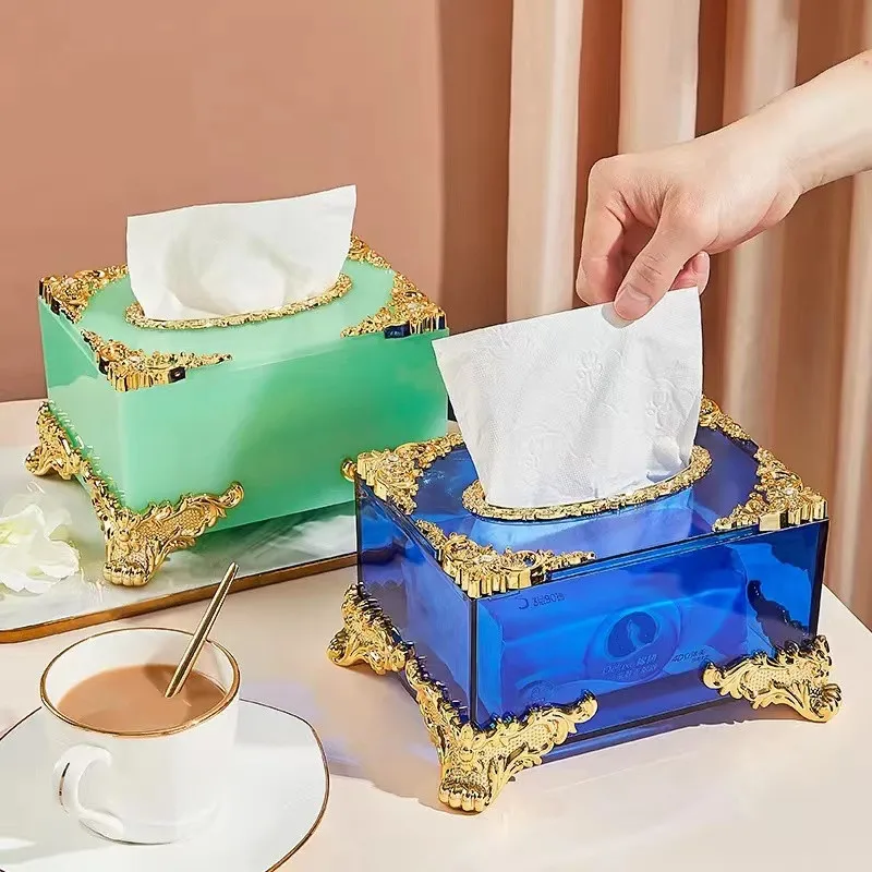 

Luxury Acrylic Tissue Box Restaurant Hotel Boite A Mouchoir Home Decoraction Tissue Paper Rangement Napkin Holder Organizadores