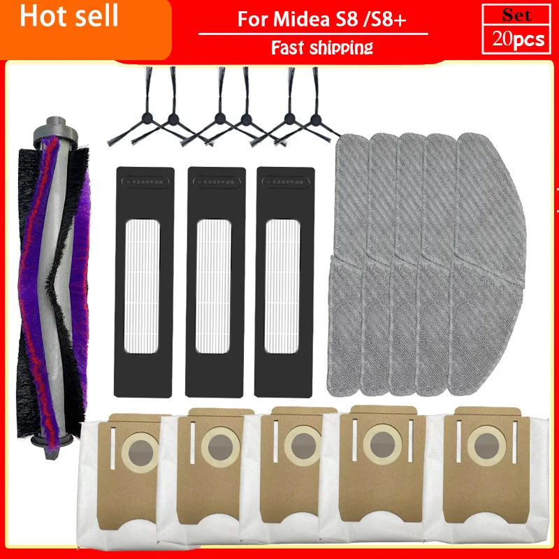 

For Midea s8 /s8+ Spare Parts Robot Vacuum Cleaner Replacement Brush HEPA Filter Mop Cloth Consumables