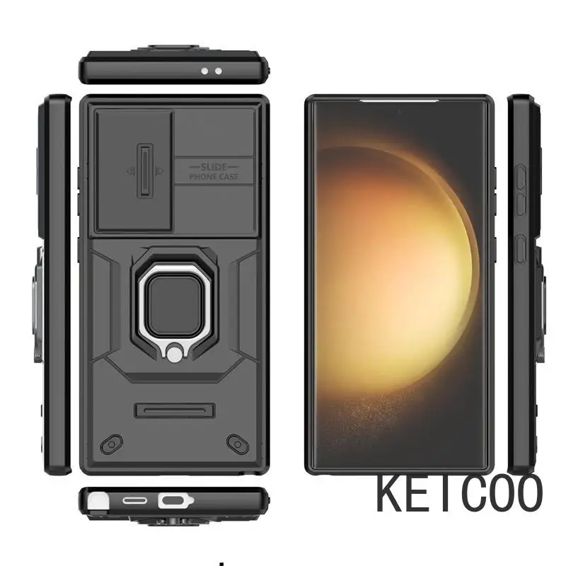 Для Samsung Galaxy S24 Ультра чехол скользящая камера защита броня кольцо ударопрочный