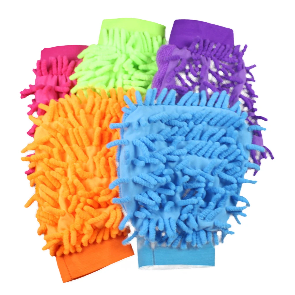 

Mitt Microfiber Chenille Car Window Washing Home Cleaning Cloth Duster Towel Gloves Wash Tool car washing car Random Color