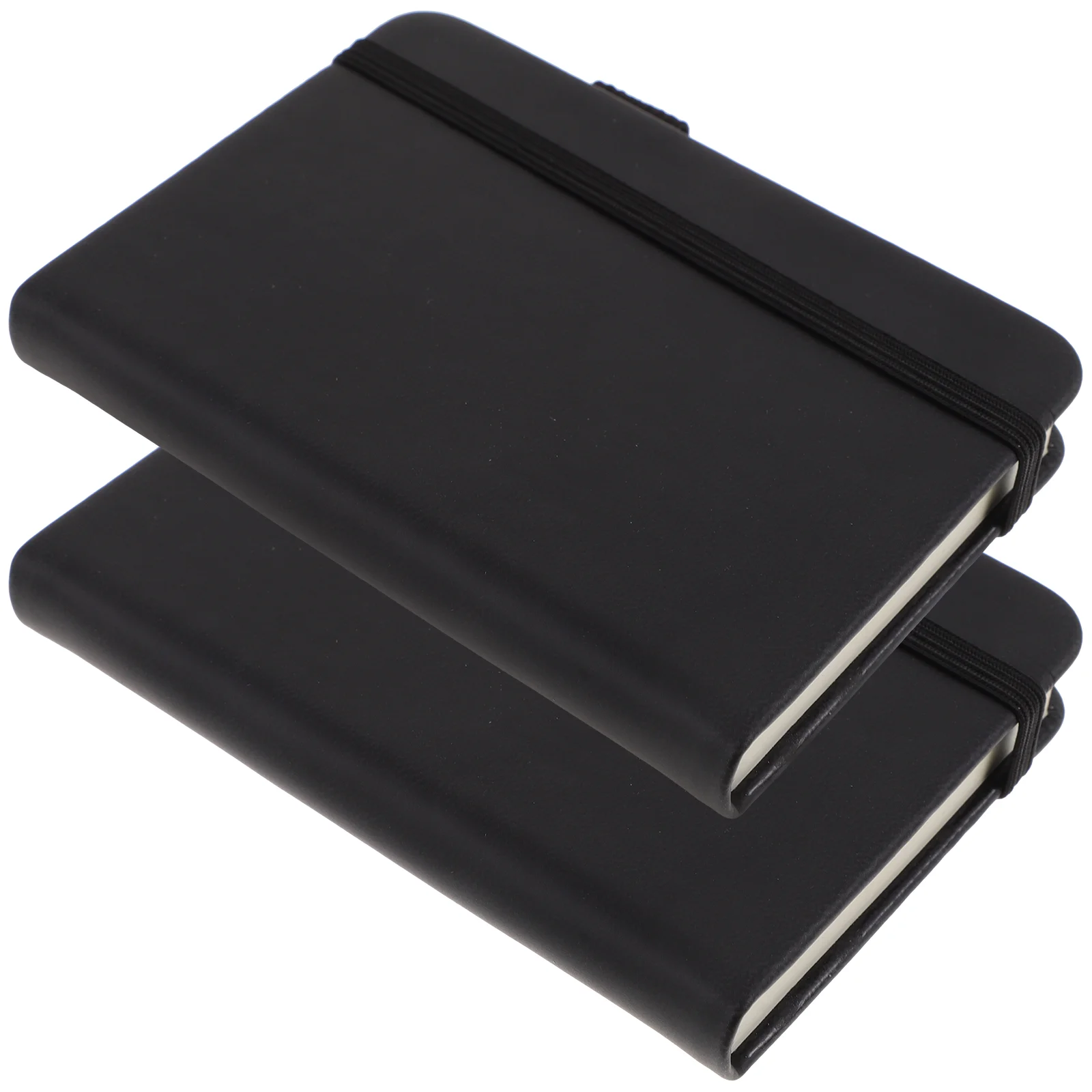 

2 Pcs Black Journal Notebooks Notepad Portable Miniature Office Small Writing