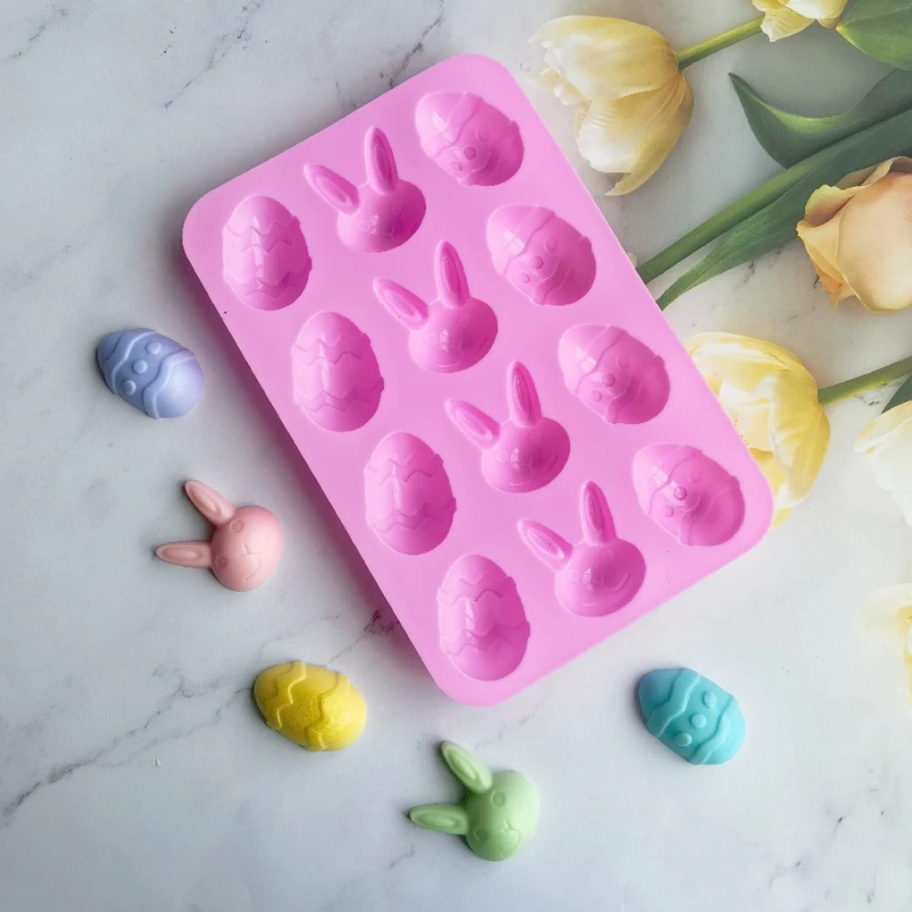 Легкие формы для шоколада с кроликом 12 отверстий пасхальное яйцо желе печенье