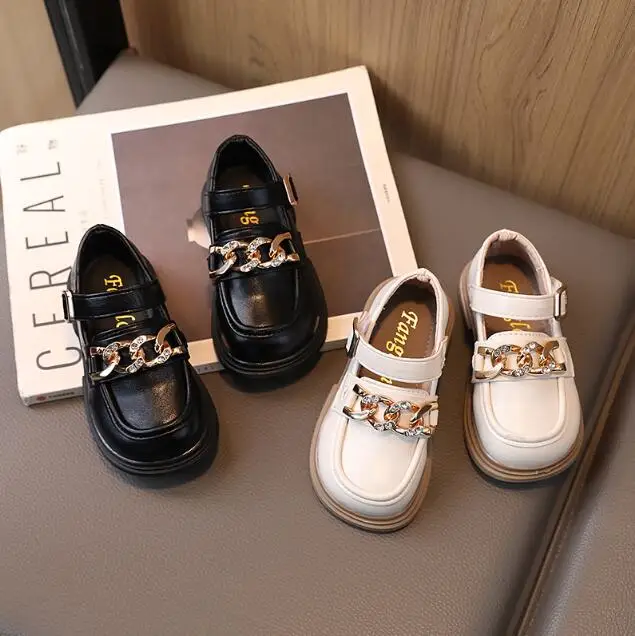 

Детские модные милые универсальные Лоферы 2023 для девочек крутые мягкие кожаные туфли без шнуровки для принцессы Прямая поставка детская повседневная обувь