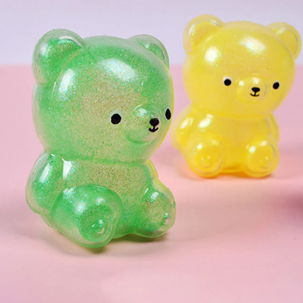 

3 шт. игрушки для декомпрессии, милый Сжимаемый медведь, компактный Сжимаемый при стрессе, рельефный Забавный эластичный маленький ребенок