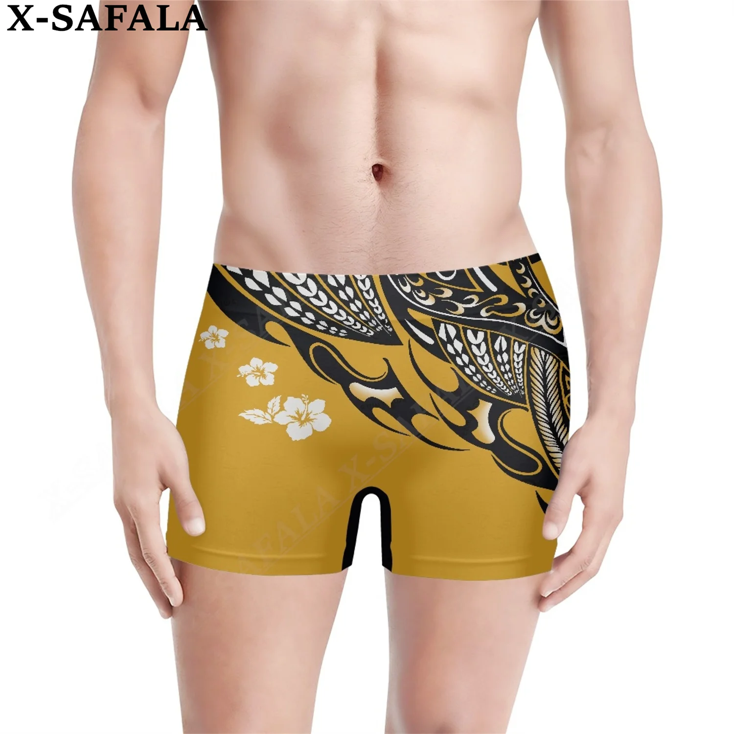 

Polynesian Flower Pattern 3D Prints Male Underwear Shorts Half Pants High Elastic Swimwear Beach Swimming Trunks Comfortable