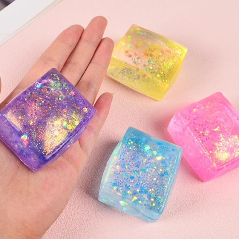 

HUYU Crystal Unbreakable Ice Cube Figurine Maltose Novelty Gag Table Sensory Toy