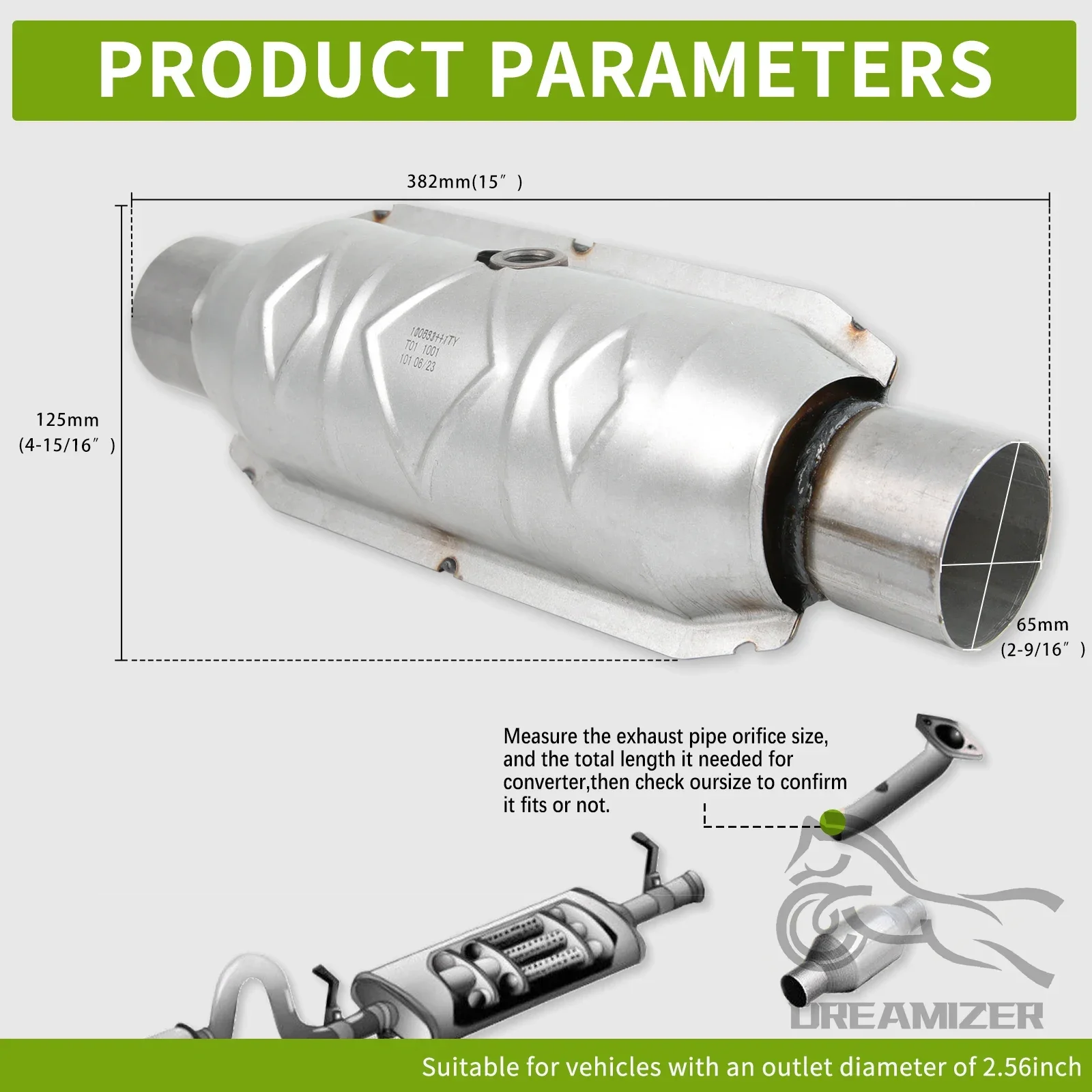 2 5 &quot/63 мм выхлопные каталитические нейтрали каталитический нейтрализатор из