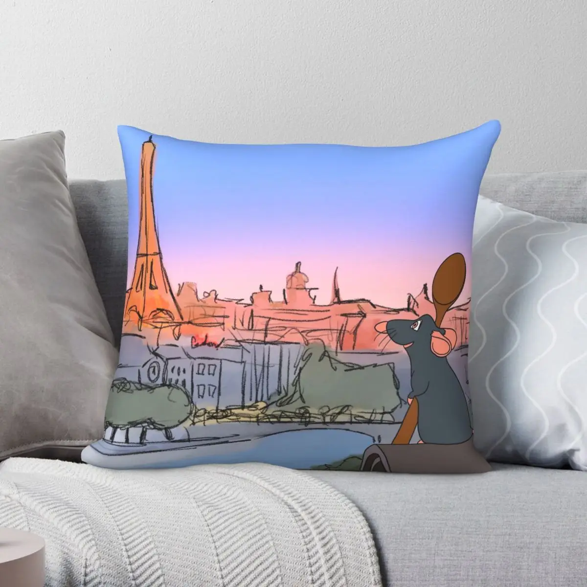 

Квадратный чехол для подушки с узором из полиэстера и льна