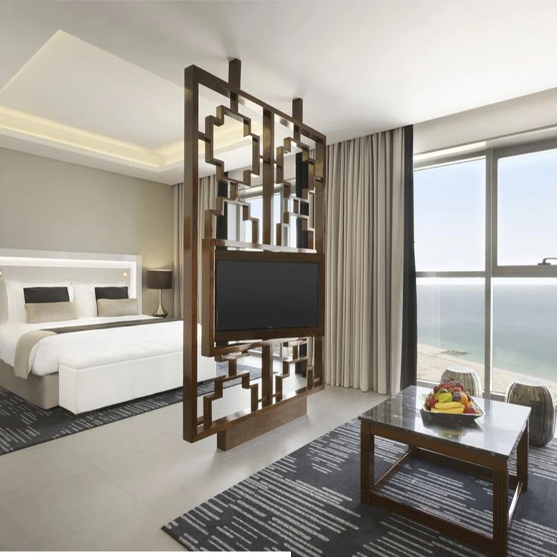 

Hotel Furniture Engineering Custom Hardcover Luxury House Model Room Fixed Partition Screen Dubai Hotel