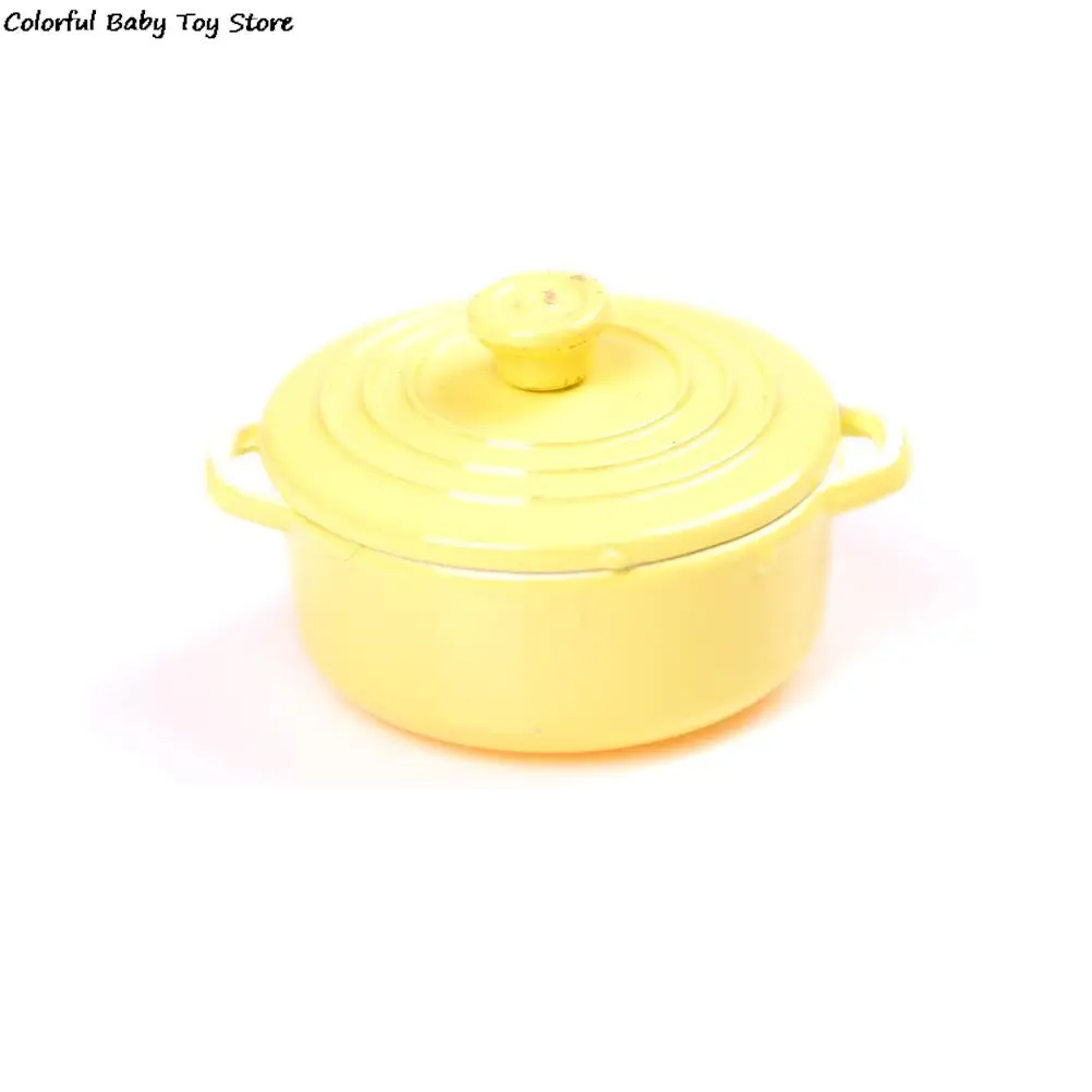 1:12 Mini Pot Boiler Pan With Lid Doll House Accessories Dollhouse Miniature Kitchen Utensils Cooking Ware Play Kitchen Toys images - 6