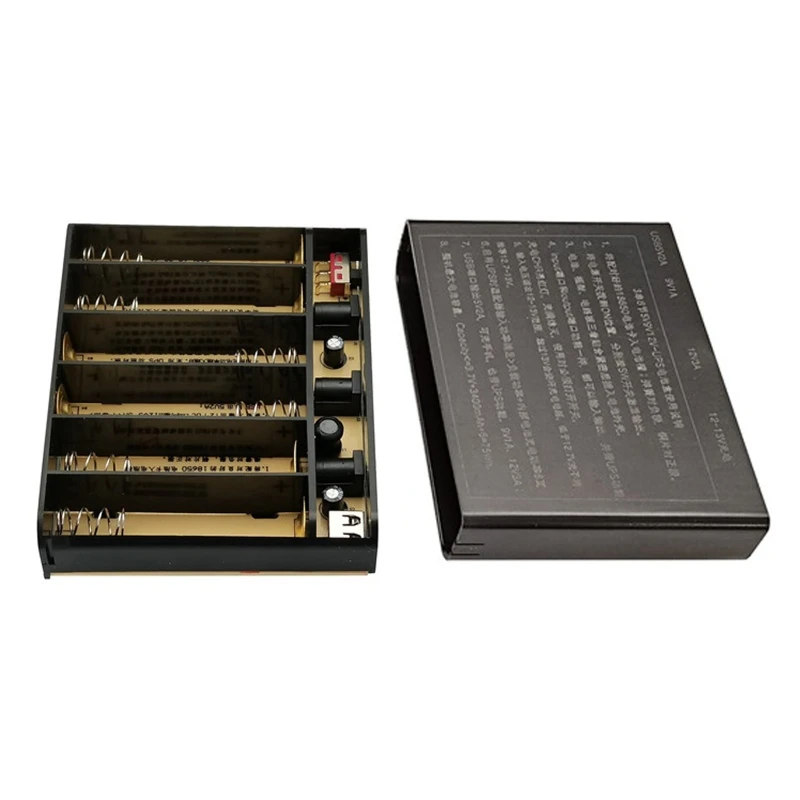 

USB DC 12V Output 6x 18650 Batteries UPS DIY Power Bank Box Charger for Cellphone WiFi Router LED Light Security Camera