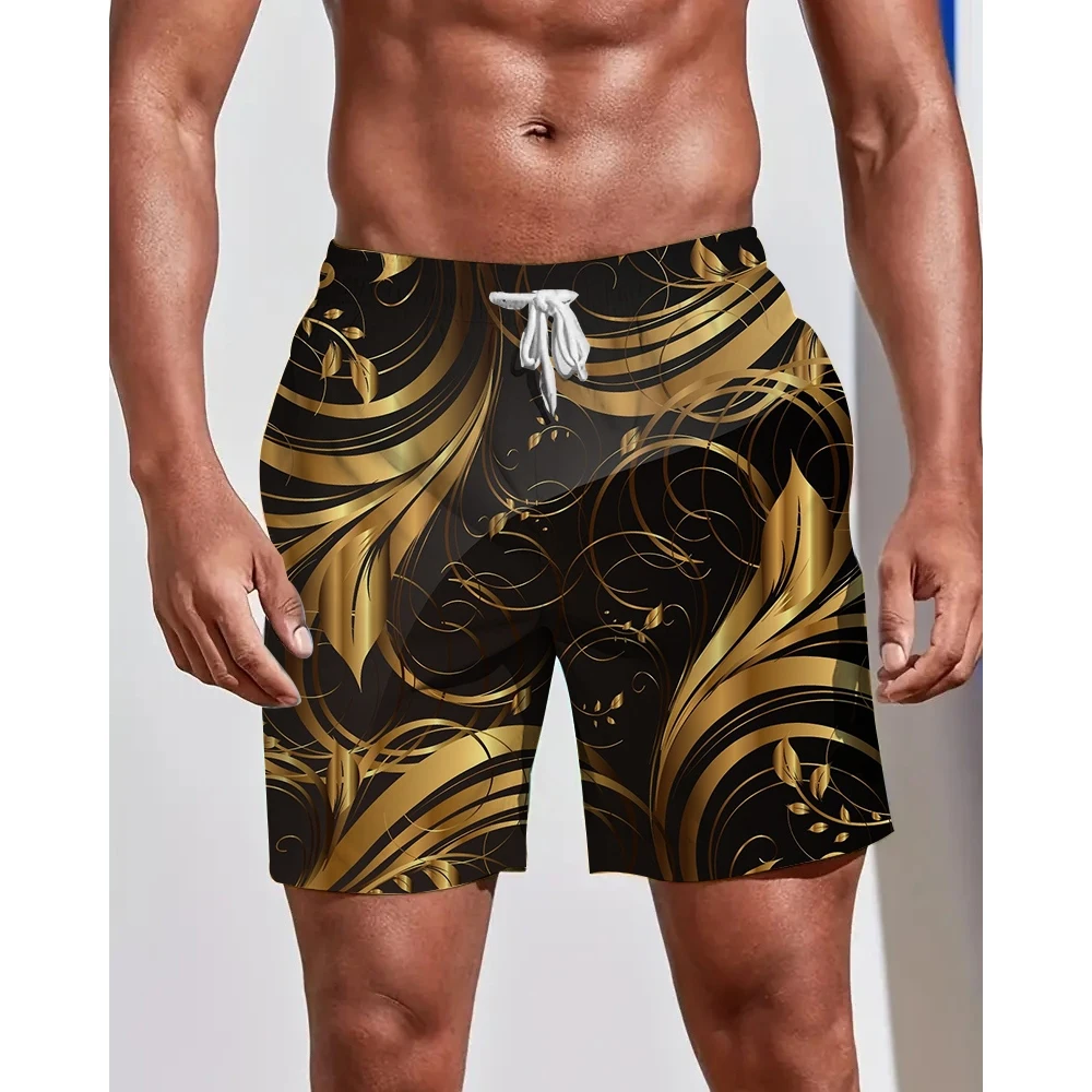 

Модные Повседневные Мужские Пляжные штаны Four Seasons для морского курорта, плавания с 3D принтом, большие размеры, удобные и свободные