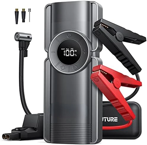 

Car Jump Starter with Air Compressor, BUTURE 150PSI 2500A Car Battery Jump Starter Battery Pack (8.5 Gas/8.0L Diesel), Safe Car