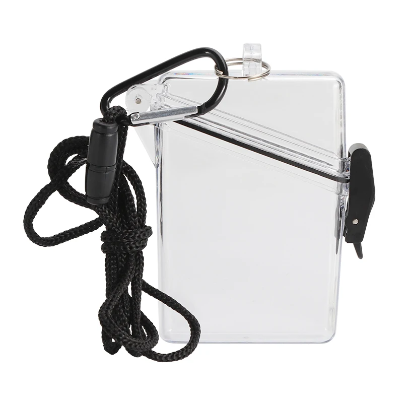 Прозрачная Водонепроницаемая прозрачная коробка для сигарет, портативная пластиковая помада, зажигалка, коробка для хранения карт, держатель с ремешком