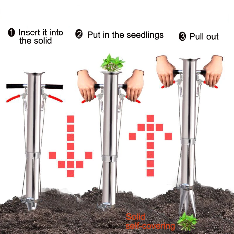 

Seedling Transplanter Vegetable Agricultural Tools YoungMachine Pepper Planting Rapid Seeder Stainless Steel Garden Tools Home