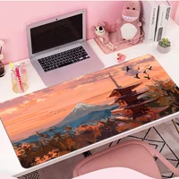 xxl cherry blossom flowermount fuji mouse pad large pink sakura mousepad gaming accessories keyboard carpet floral desk mat