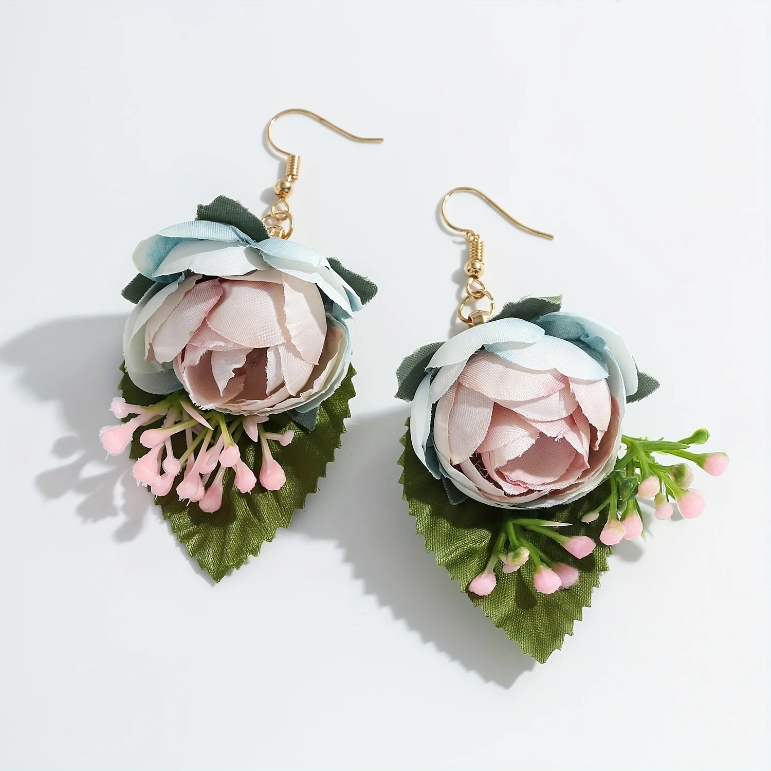 Богемные серьги Vedawas ручной работы из ткани с цветами свадебные аксессуары марли