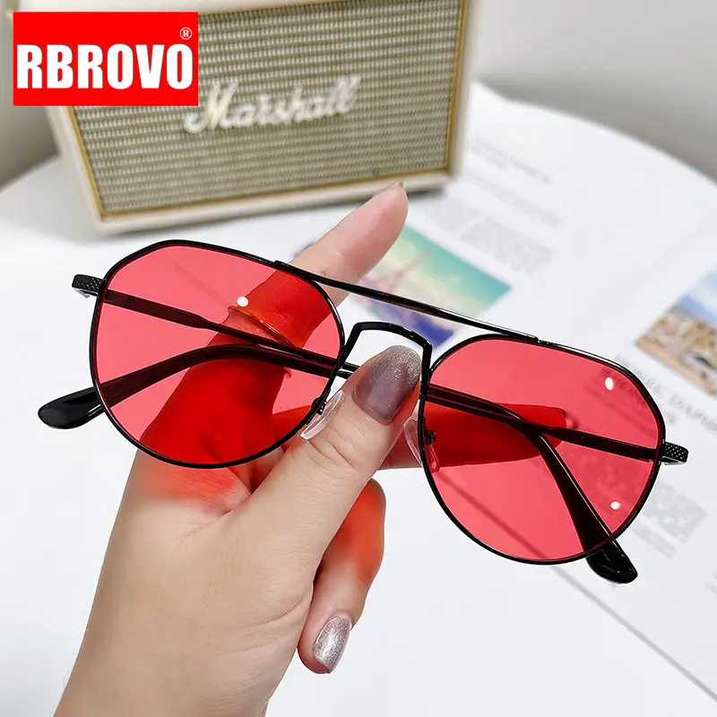 

RBROVO 2023 Ins Luxury Brand Sunglasses Women Small Vintage Eyewear Women/Men Round Glasses Women Designer Lentes De Sol Hombre