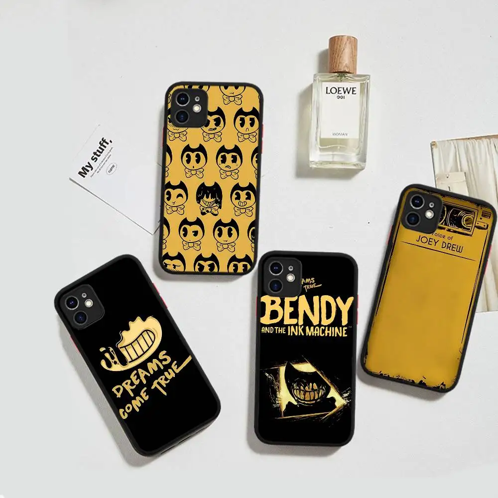 Фото Классический чехол B-Bendy And The I-Ink M-Machine для iPhone 16 15 14 Plus 13 12 11 Pro Max X XS MAX, полупрозрачный матовый, ударопрочный №4