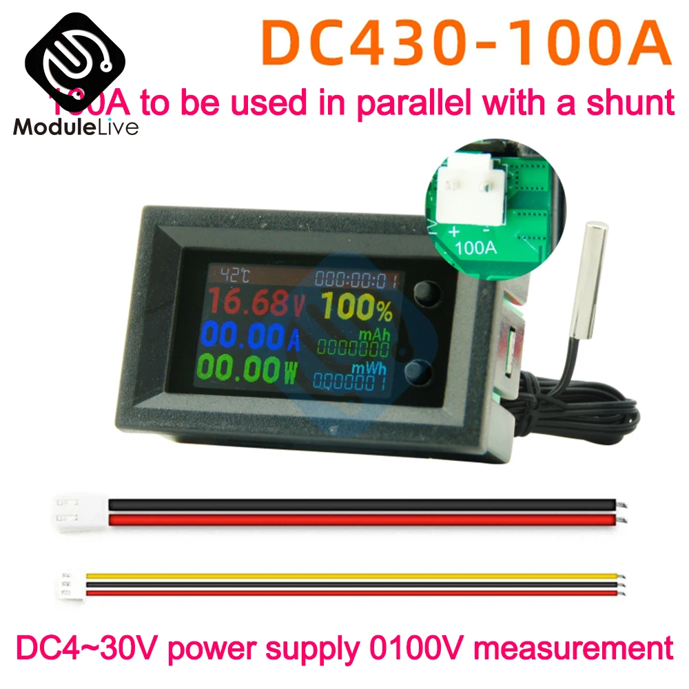 Тестер емкости аккумулятора 8 в 1, многофункциональный цифровой вольтметр, амперметр, Измеритель постоянного тока 4-30 в