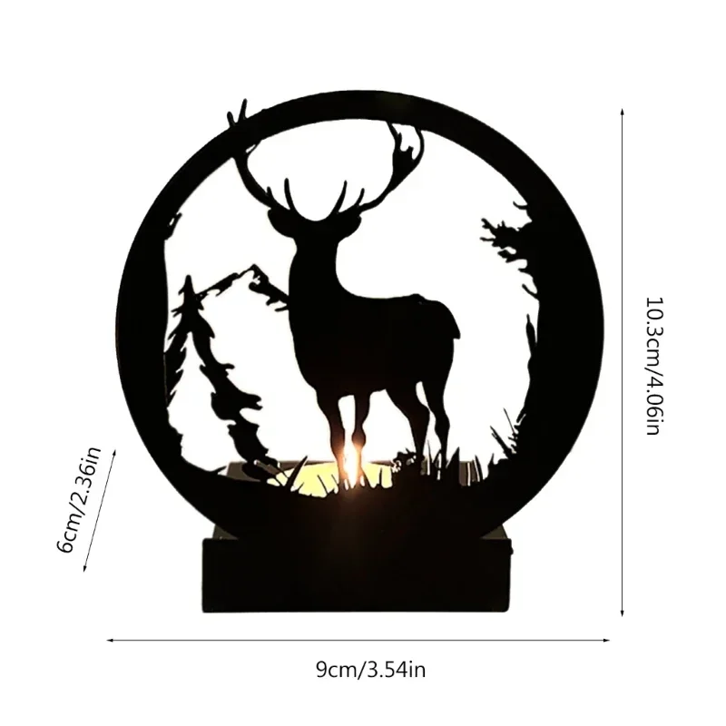 Креативный черный металлический подсвечник украшение для дома дизайн оленя