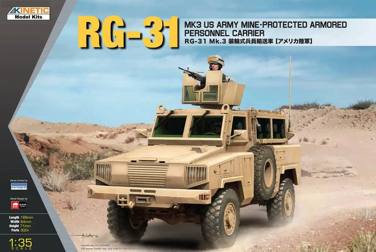 

Kinetic K61012 1/35 RG-31 MK3 US ARMY MINE-PROTECRED ARMORED PERSONNEL CARRIER