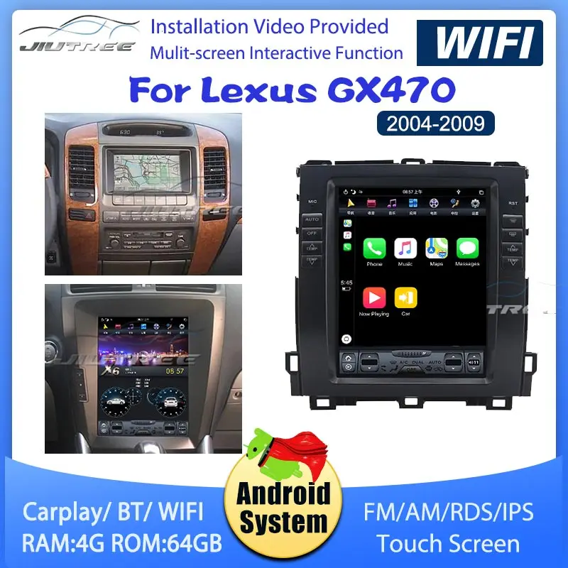 

10.4''Android Car Radio For Lexus GX470 2004-2009 GPS Navigation Tape Recorder Autoradio Multimedia Player Carplay