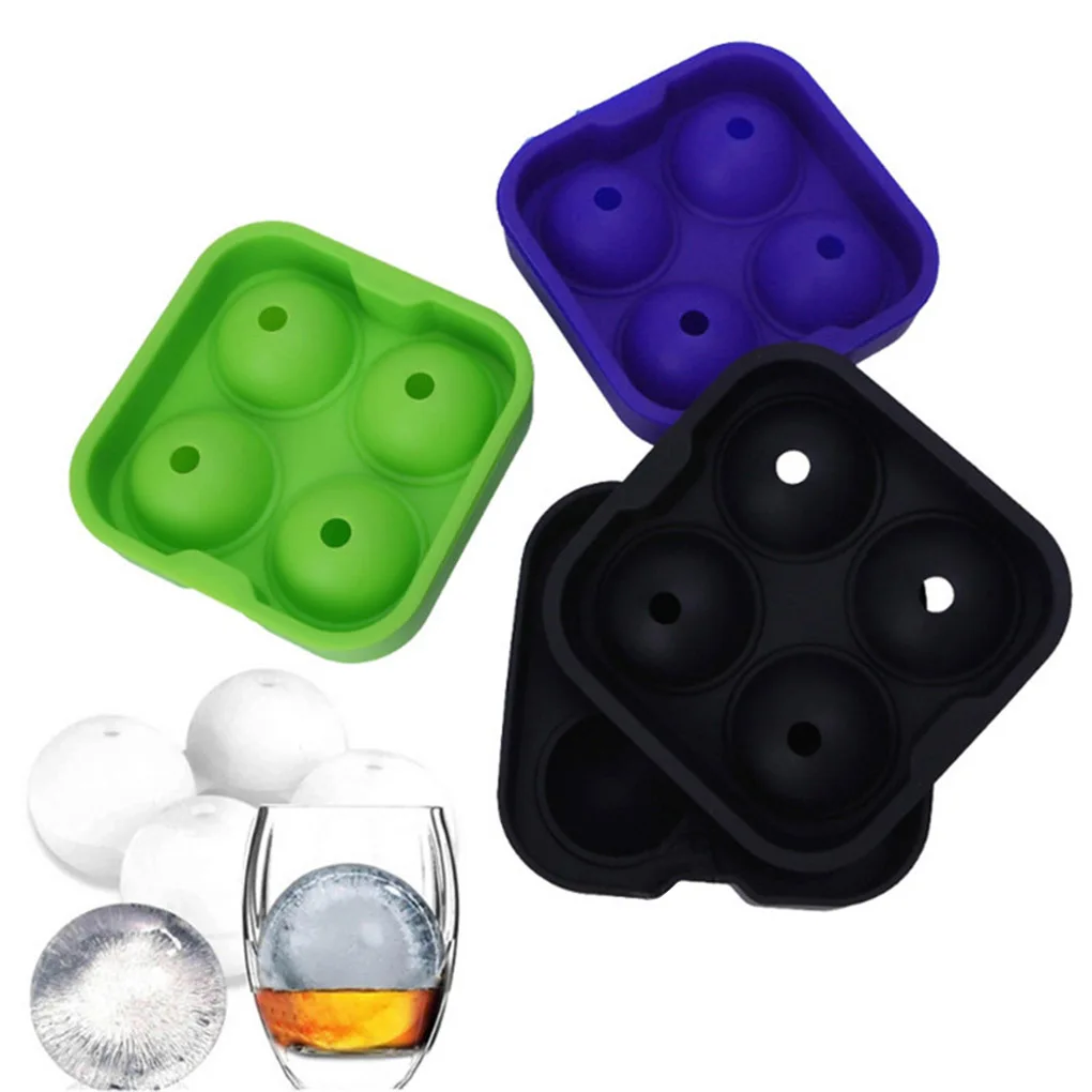 

4 Hole Ice Hockey Mold Silicone Heat resistant Ice Cube Tray Cake Jelly Mould Tool food grade silicone Ice Hockey Mold