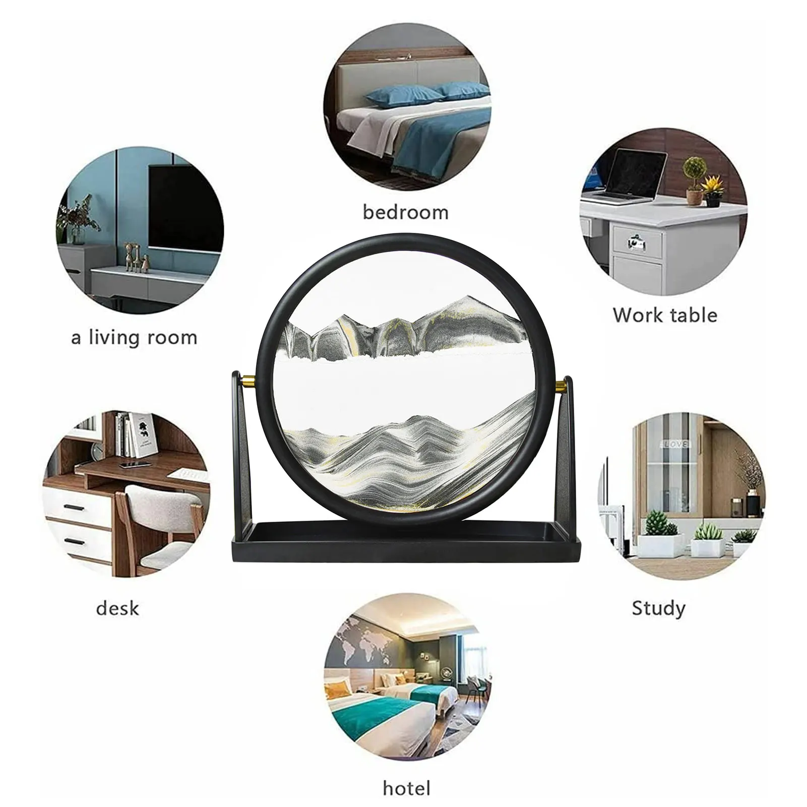 3D динамический песок искусство картина жидкий движущийся движение 10 дюймов