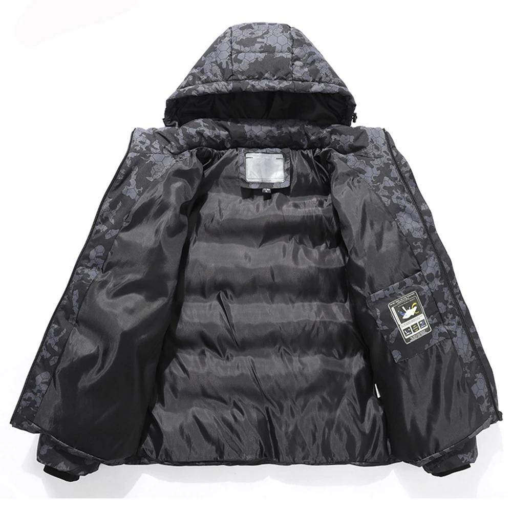 Covrlge Winter New Men's Hooded Cotton Jacket Couples Camouflage Thickening Casual Trend Parka Thickening Warm Coat Male MWM169