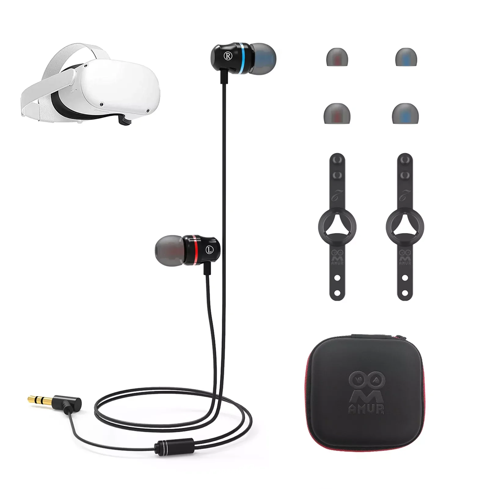 

NEW2023 VR Headset Ear-in Integrated Earphone for Oculus Quest 2 In-ear all-in-one headset 20Hz-20KHz Headphone Holde for Oculus