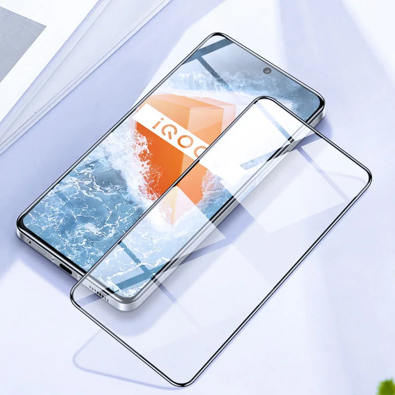 

Полноэкранное Защитное стекло для VIVO IQOO 9, закаленное стекло для Vivo Iqoo9, стекло, черное искусственное защитное стекло