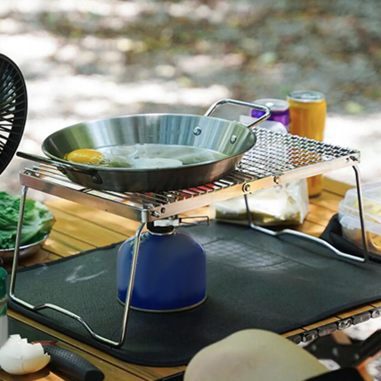 

Campfire Grill Folding Barbecue Net Stainless Steel Compact with Legs BBQ Rack Grate for Outdoor Hiking Cooking Patio Camping