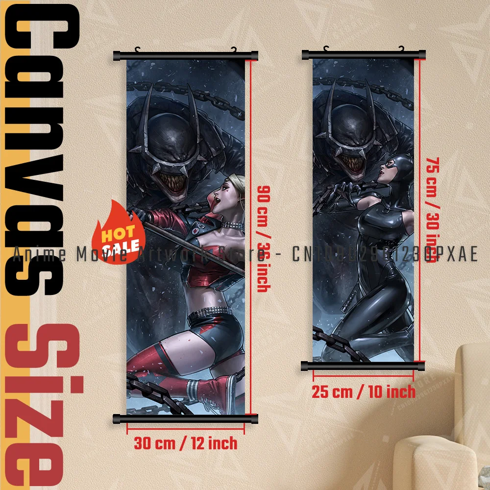 DC Movie Universe Classic Character Harley Quinn Decoration Canvas Print HD Picture Fashion Poster Hang Painting For Living Room
