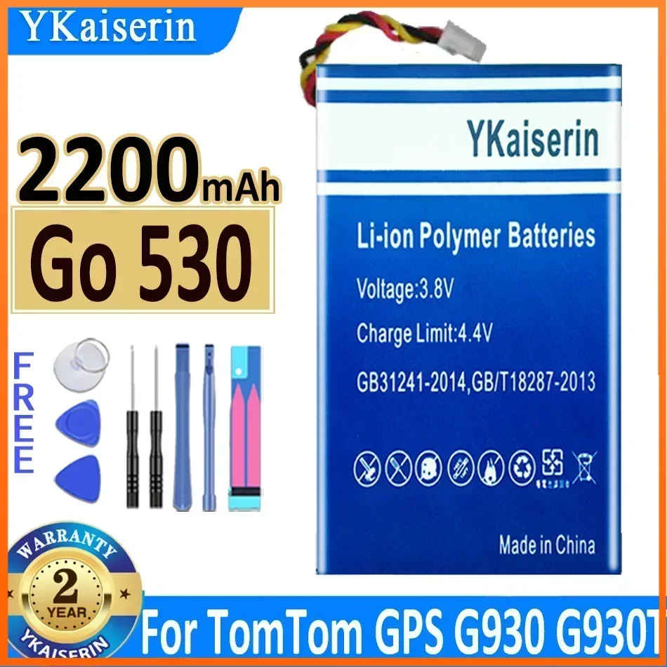 Аккумулятор YKaiserin емкостью 2200 мАч для TOMTOM GPS G930 G930T A8 AHL 03714100 HS009L 004872 Go 530 Live 630 630T 720 730