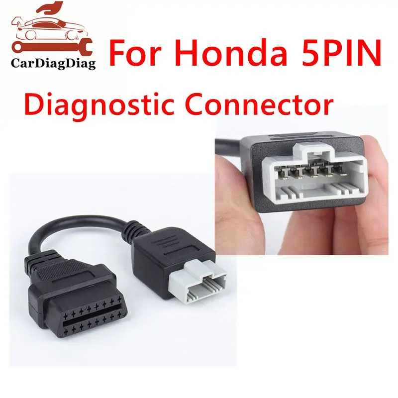 

OBD-адаптер для Honda 5-контактный OBD1-OBD2 16-контактный гнездовой диагностический разъем для Honda 5-контактный автомобильный сканер OBD II удлинительный кабель