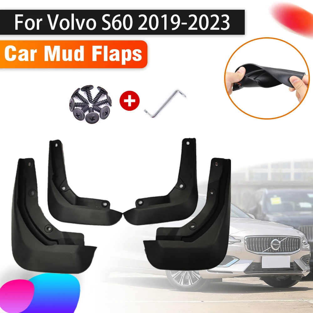 

Car Mudguards For Volvo S60 Accessories Mud Flaps 2019 2020 2021 2022 2023 4PCS Front Rear Fenders Car Accessories Splash Guards