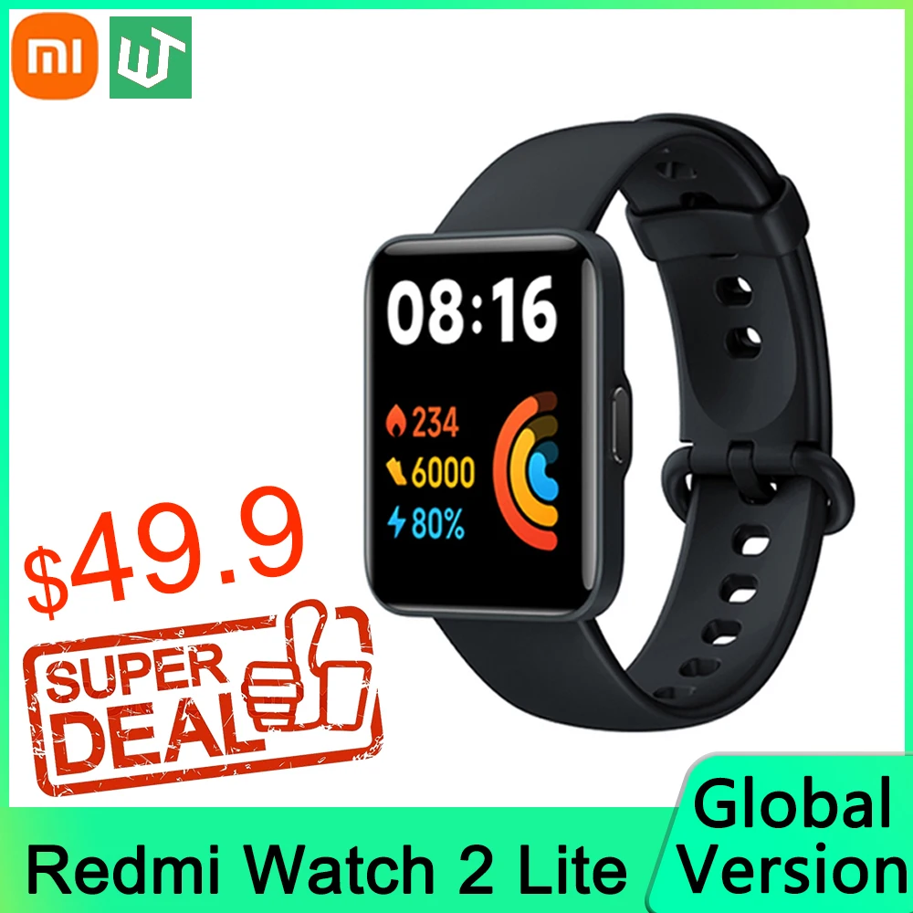 Умные часы Xiaomi Redmi Watch 2 Lite умные Bluetooth Mi Band 1 55 дюйма HD GPS водонепроницаемый