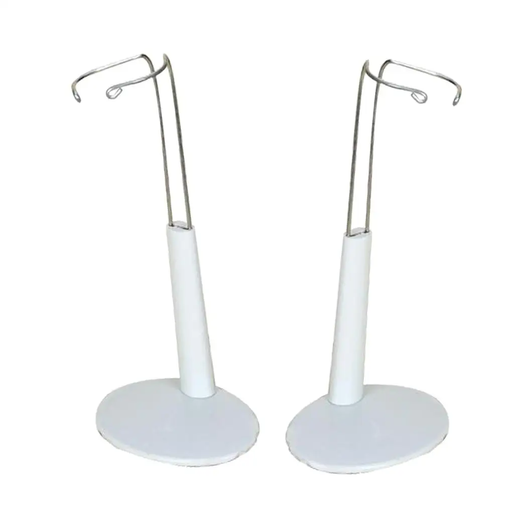 

2x White Adjustable Doll Stand Display Holder 14-20cm for Doll Bear
