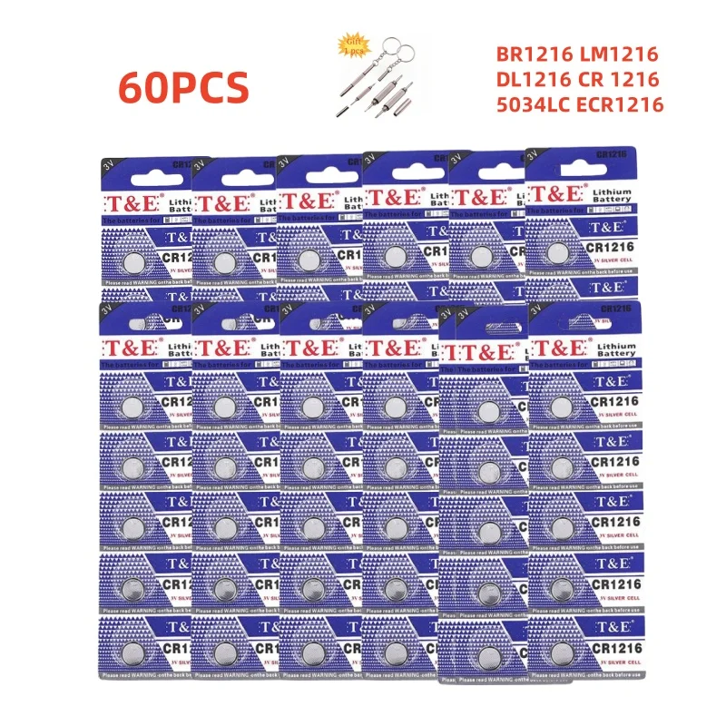 5-60 шт. Батарея CR1216 BR1216 LM1216 DL1216 CR 1216 5034LC ECR1216 3 В литиевая батарея для часов ключ от