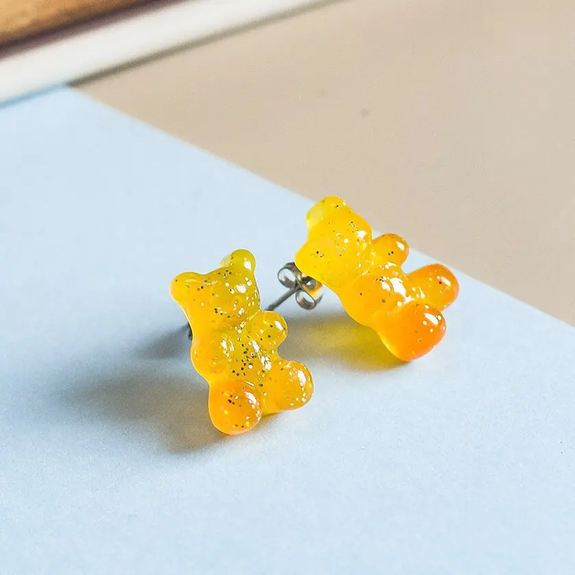 Серьги-гвоздики в виде мишки Gummy