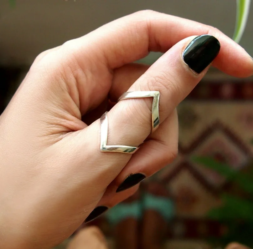 

ANGLANG New Punk Adjustable Rings for Women Silver Colour Dance Party Finger Ring Special Girl Gifts