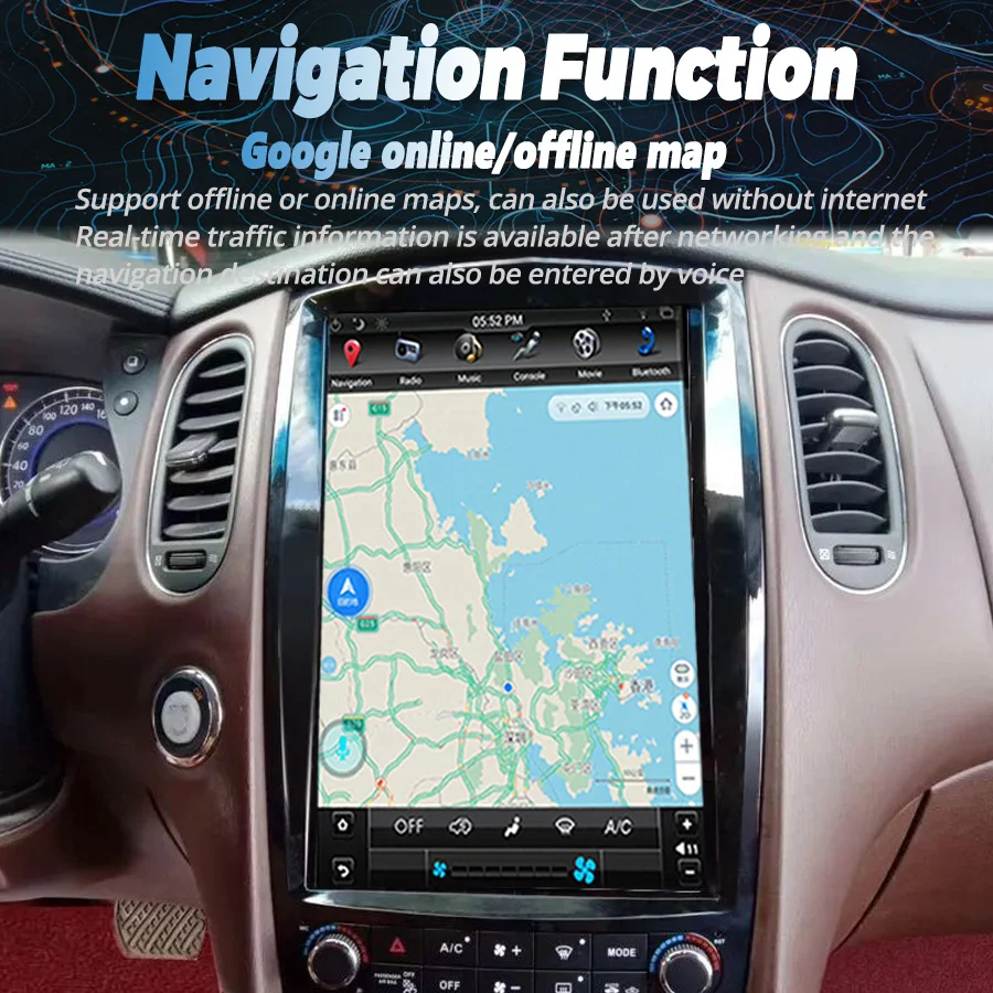 Автомобильная магнитола с вертикальным экраном 12 1 дюйма для Infiniti QX50 2010-2017 EX GPS