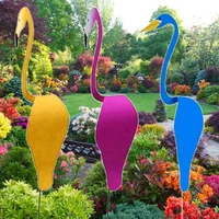 garden flamingo swan whimsical dynamic bird slight swing breeze automatic swirl bird creative swing ornament outdoor decoration